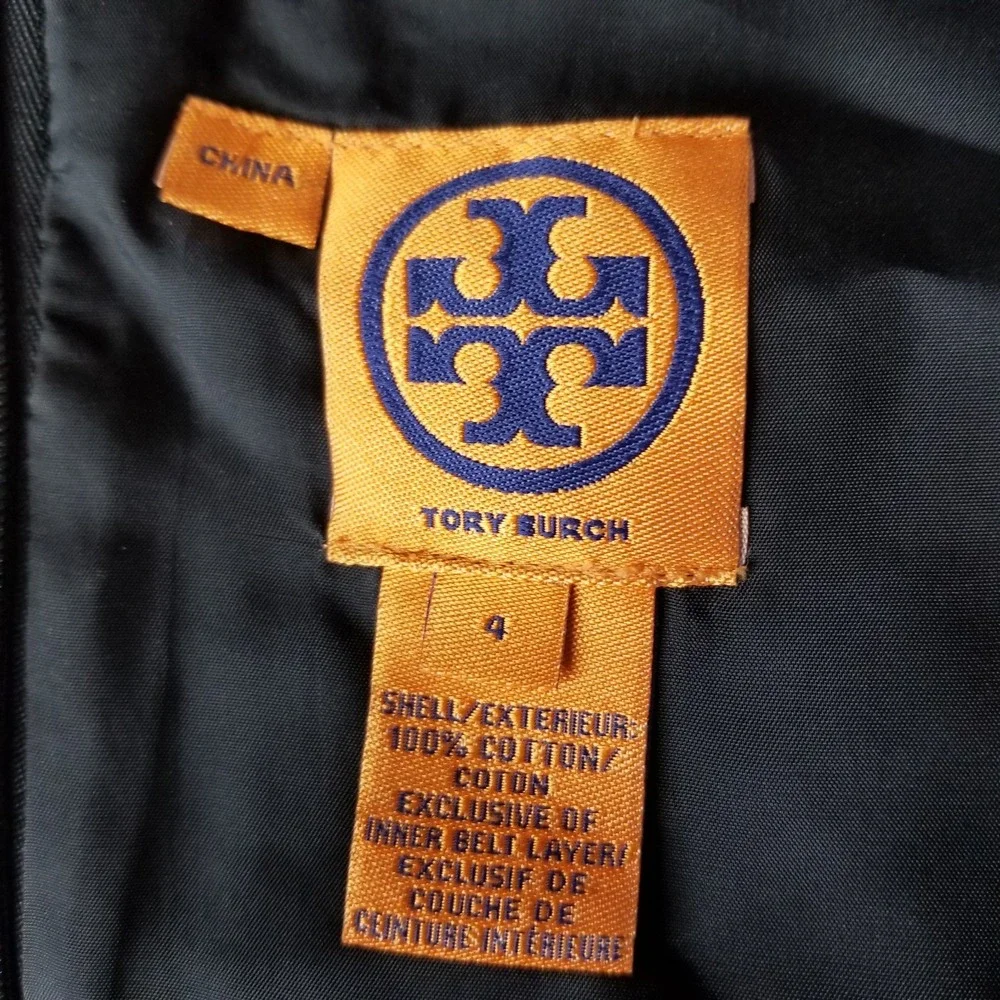 Tory Burch Pencil Skirt Women 4‎ Mod Polka Dot Belted Logo Button Lined Office